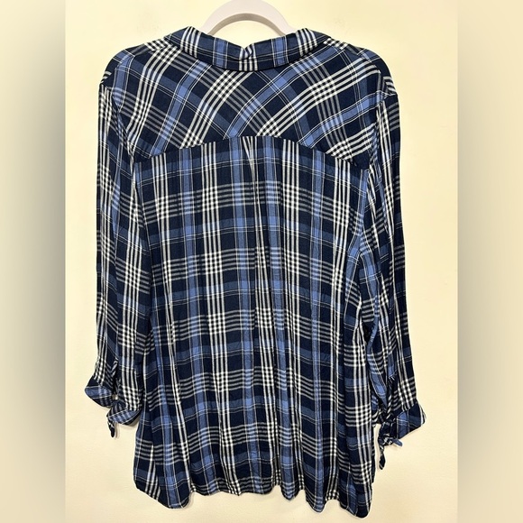 J Jill Denim Plaid Viscose Rayon Button Up Shirt Womens Size XL - Picture 6 of 10